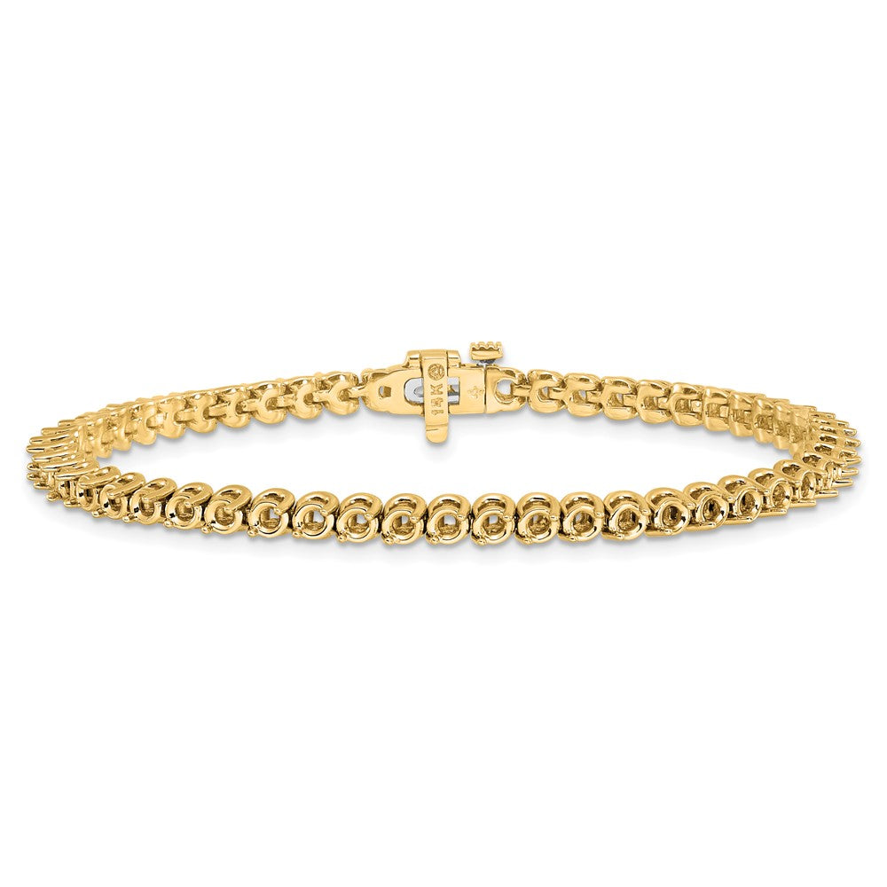Holds 4.18 carat 53- Round Diamond 2-prong Tennis Bracelet Mounting - WBC