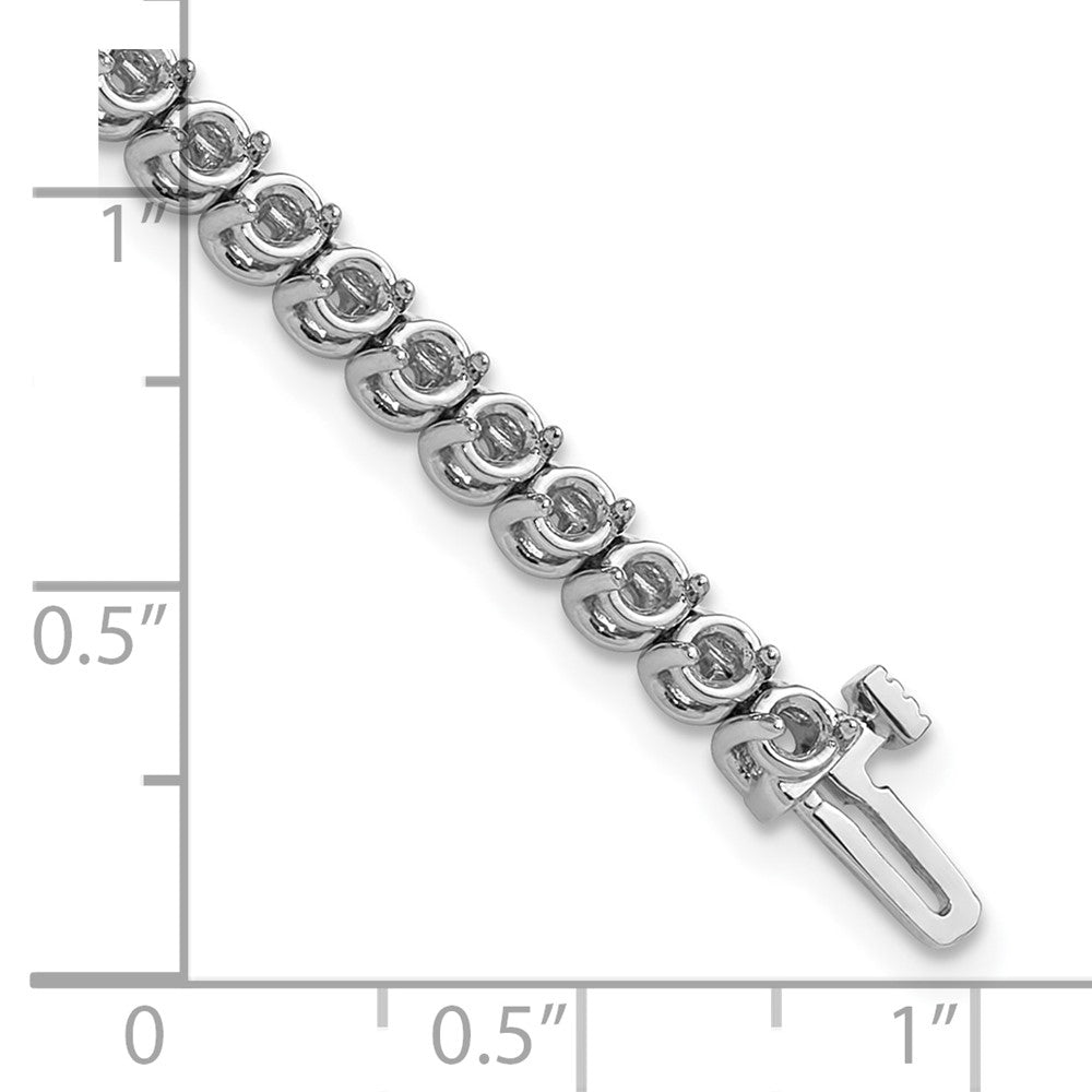 Holds 4.18 carat 53- Round Diamond 2-prong Tennis Bracelet Mounting - WBC