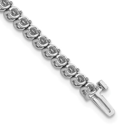 Holds 4.18 carat 53- Round Diamond 2-prong Tennis Bracelet Mounting - WBC
