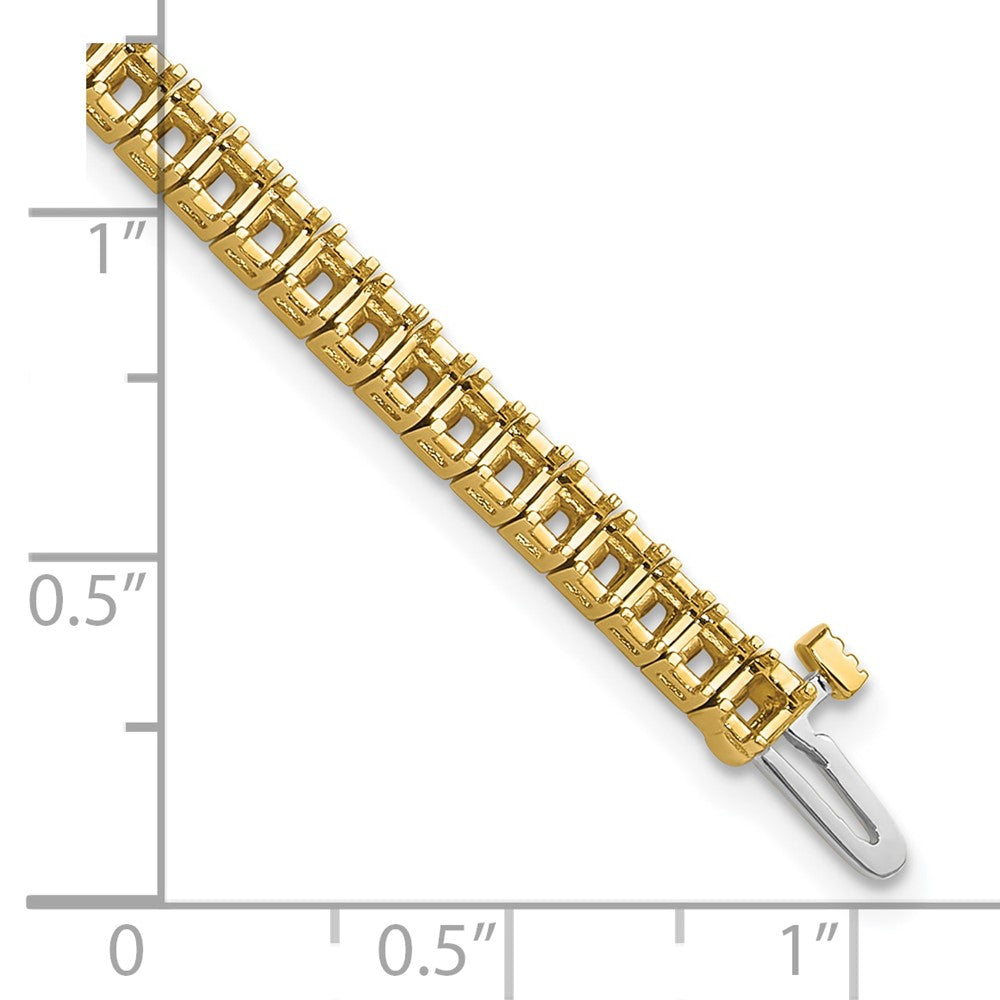 Holds 5 carat 71- Princess Diamond 4-prong Tennis Bracelet Mounting - WBC