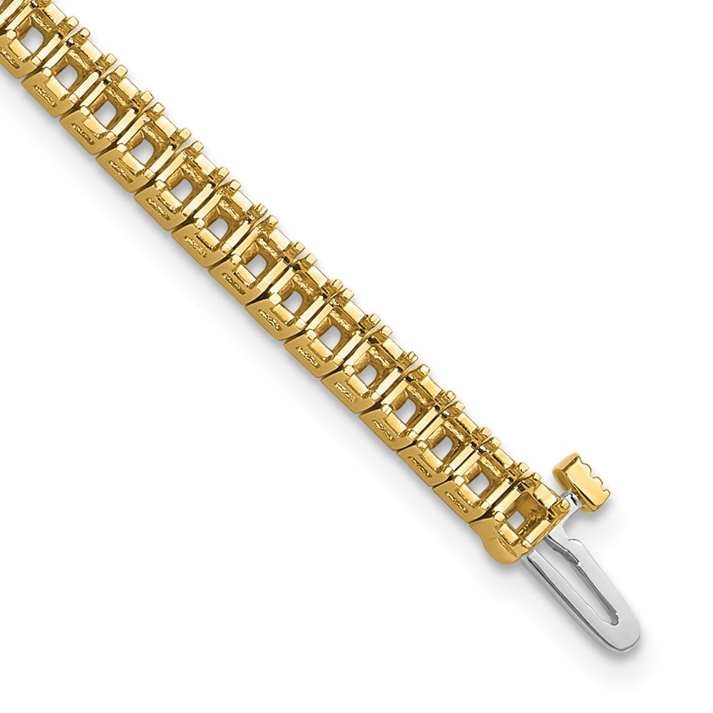 Holds 5 carat 71- Princess Diamond 4-prong Tennis Bracelet Mounting - WBC