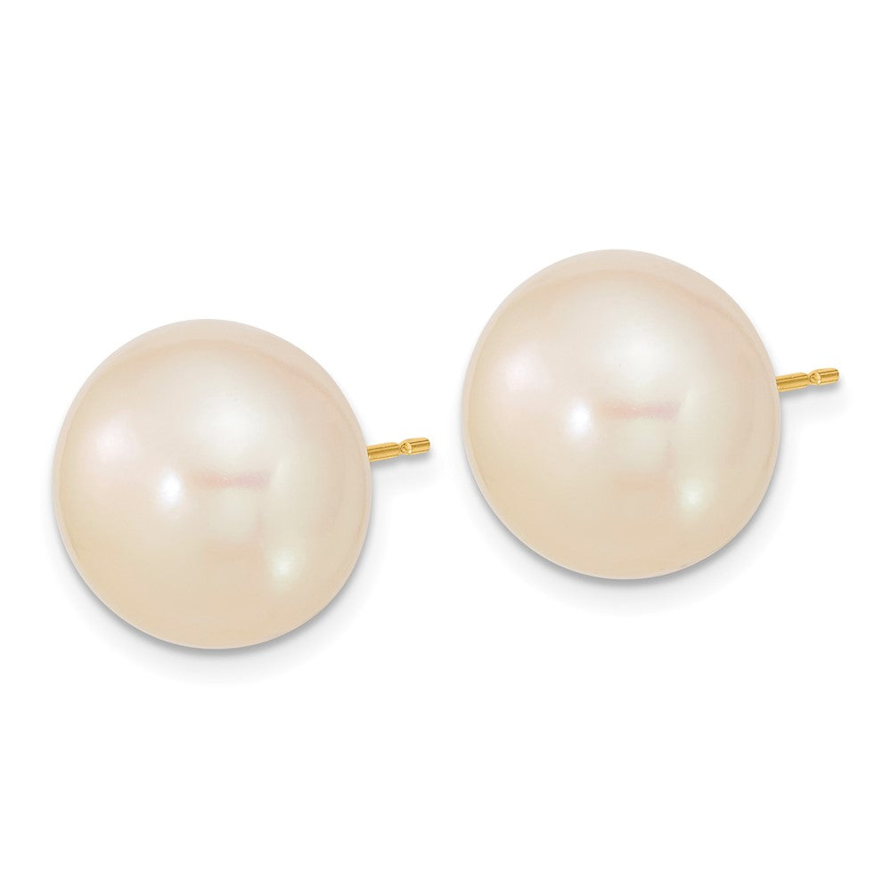 13- Button Freshwater Cultured Pearl Stud Post Earrings - WBC