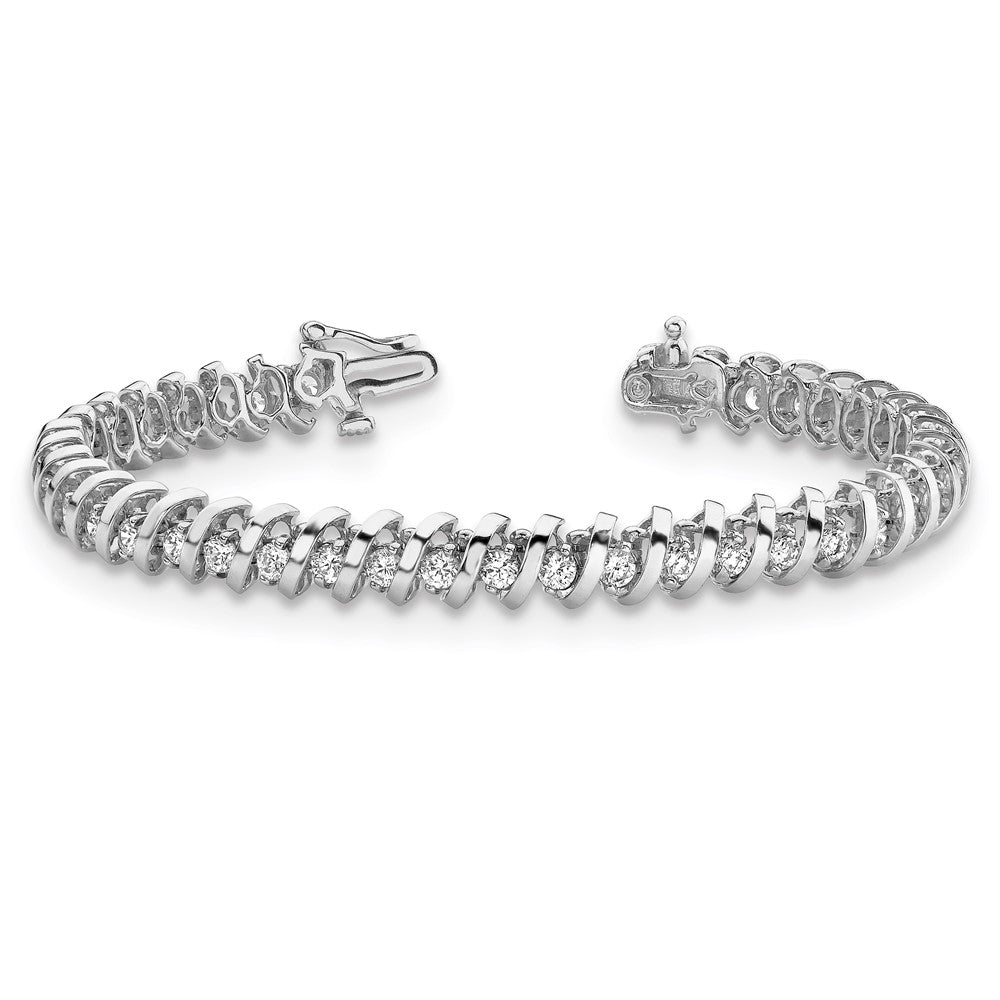 Holds 0.93 carat 55- Round Diamond Fancy Spiral Tennis Bracelet Mounting - WBC