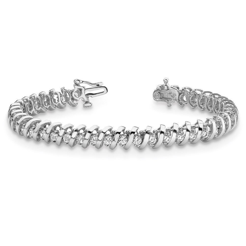 Holds 0.93 carat 55- Round Diamond Fancy Spiral Tennis Bracelet Mounting - WBC