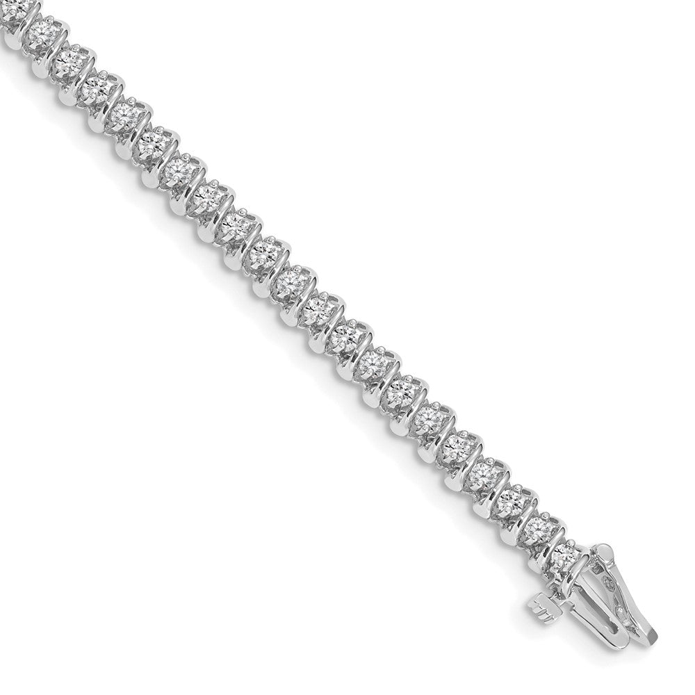 Holds 1.4 carat 50- Round Diamond Fancy Spiral Tennis Bracelet Mounting - WBC