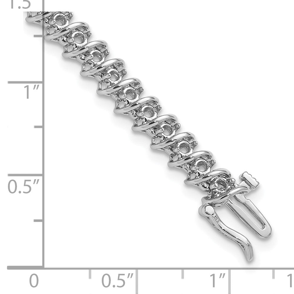 Holds 1.95 carat 50- Round Diamond Fancy Spiral Tennis Bracelet Mounting - WBC