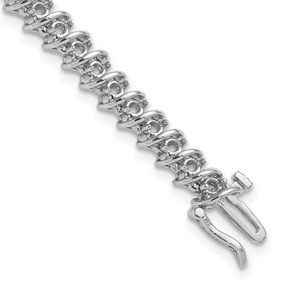 Holds 1.95 carat 50- Round Diamond Fancy Spiral Tennis Bracelet Mounting - WBC