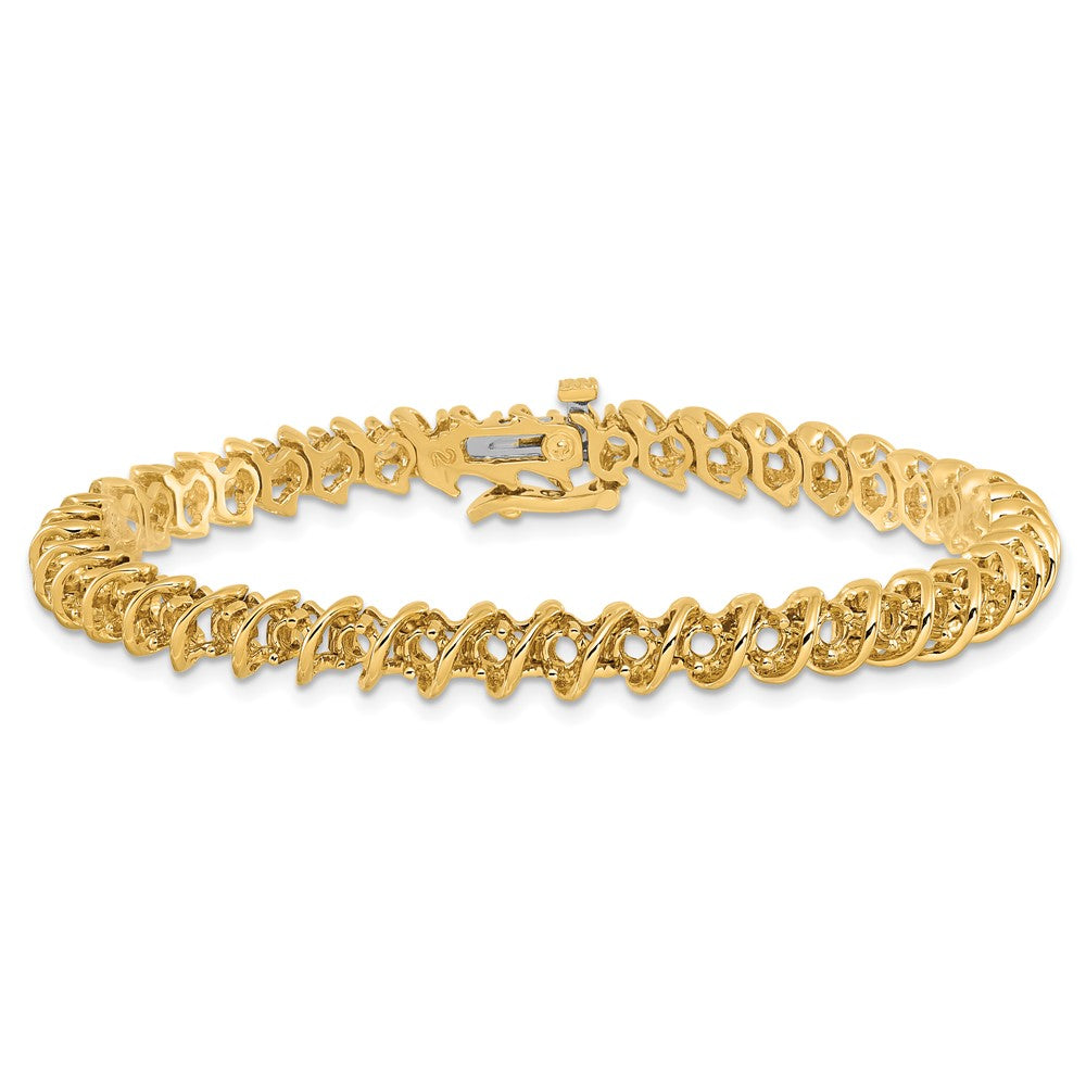 Holds 2.25 carat 43- Round Diamond Fancy Spiral Tennis Bracelet Mounting - WBC