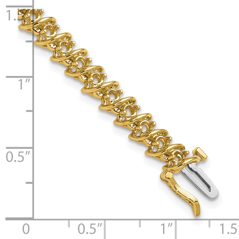 Holds 2.25 carat 43- Round Diamond Fancy Spiral Tennis Bracelet Mounting - WBC