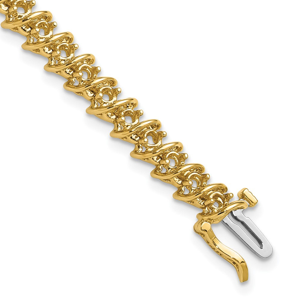 Holds 2.25 carat 43- Round Diamond Fancy Spiral Tennis Bracelet Mounting - WBC