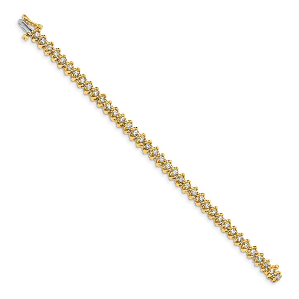 Complete 2.25 carat Round AA Diamond Fancy Spiral Tennis Bracelet - WBC
