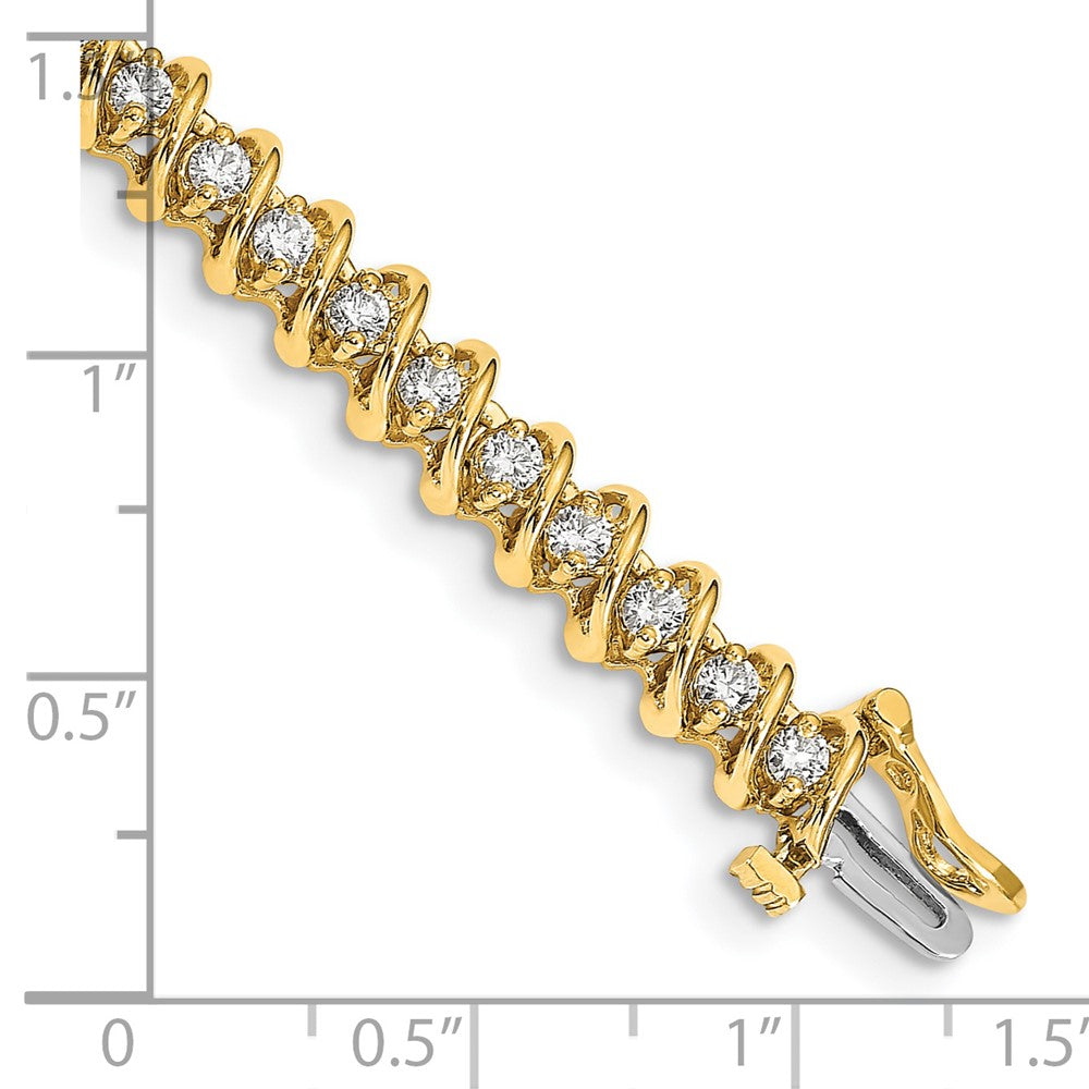 Complete 2.25 carat Round AAA Diamond Fancy Spiral Tennis Bracelet - WBC