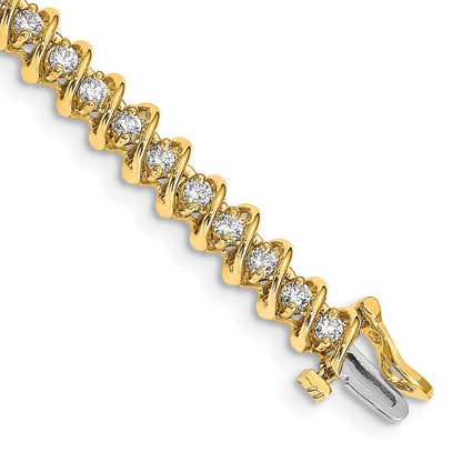 Complete 2.25 carat Round AA Diamond Fancy Spiral Tennis Bracelet - WBC