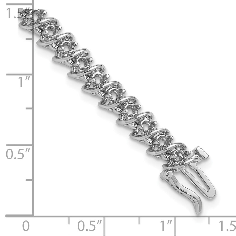 Holds 2.25 carat 43- Round Diamond Fancy Spiral Tennis Bracelet Mounting - WBC