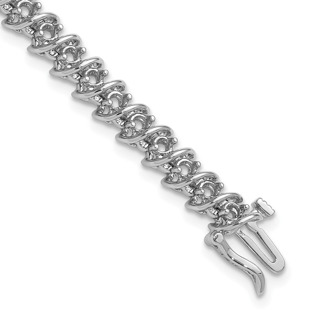 Holds 2.25 carat 43- Round Diamond Fancy Spiral Tennis Bracelet Mounting - WBC