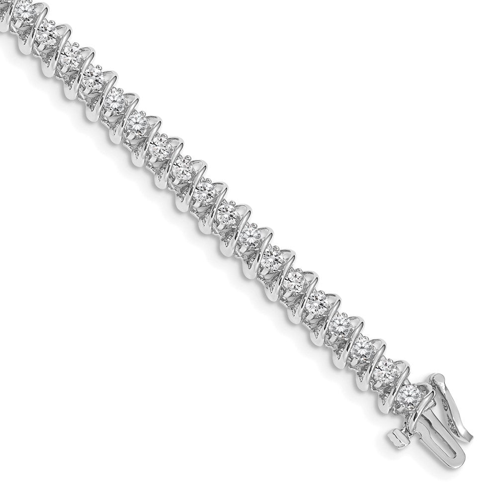 Holds 3.31 carat 42- Round Diamond Fancy Spiral Tennis Bracelet Mounting - WBC