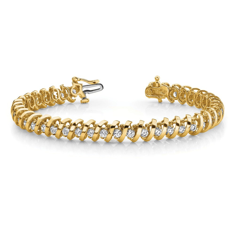Holds 3.72 carat 40- Round Diamond Fancy Spiral Tennis Bracelet Mounting - WBC