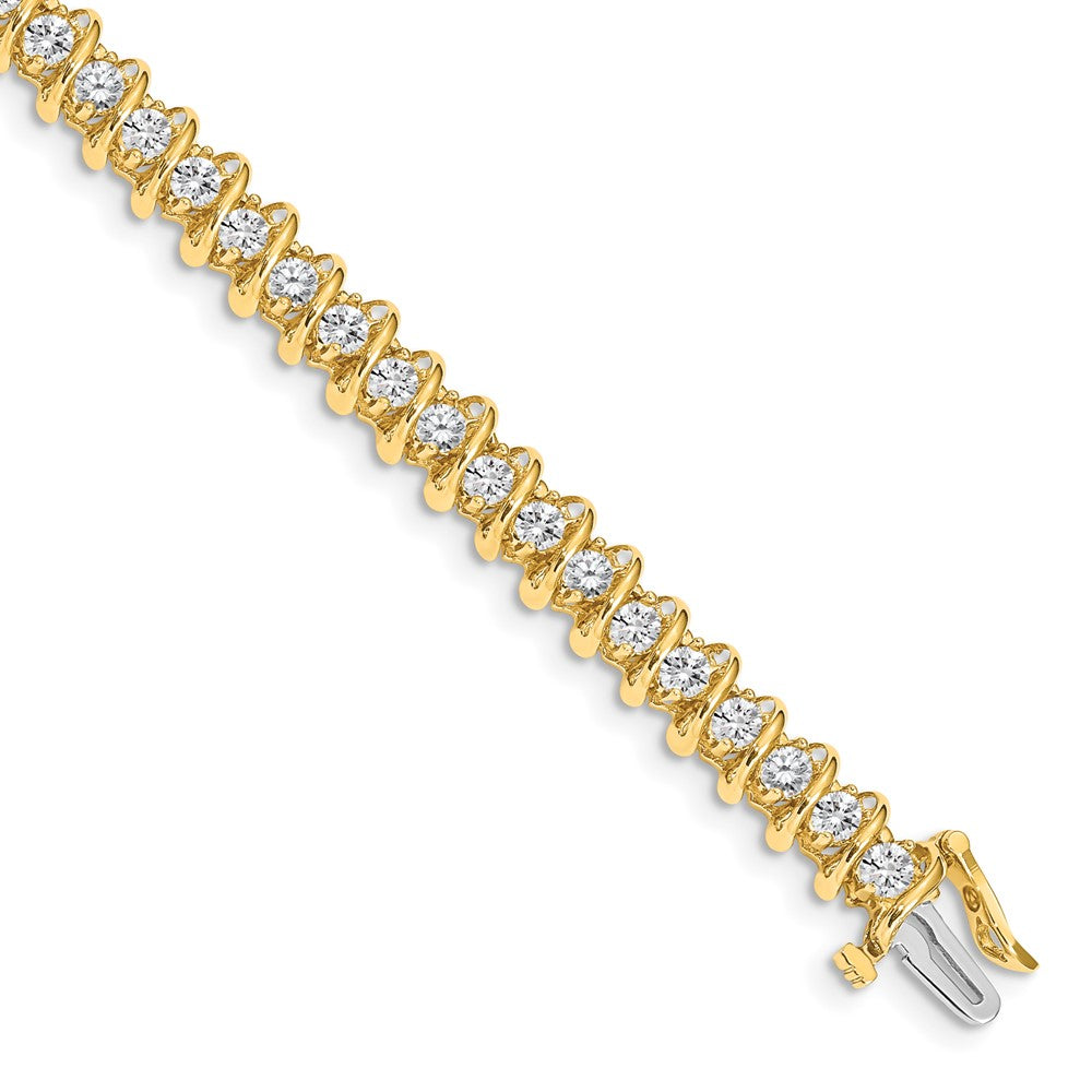 Holds 3.72 carat 40- Round Diamond Fancy Spiral Tennis Bracelet Mounting - WBC