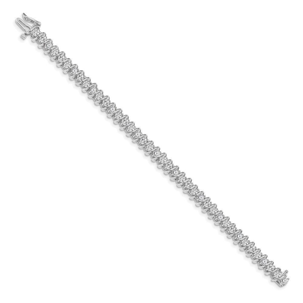 Holds 3.72 carat 40- Round Diamond Fancy Spiral Tennis Bracelet Mounting - WBC