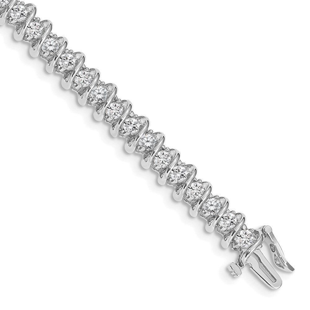 Holds 3.72 carat 40- Round Diamond Fancy Spiral Tennis Bracelet Mounting - WBC