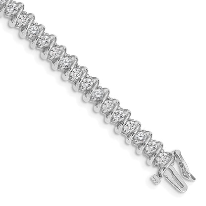 Holds 3.72 carat 40- Round Diamond Fancy Spiral Tennis Bracelet Mounting - WBC