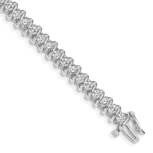 Holds 3.72 carat 40- Round Diamond Fancy Spiral Tennis Bracelet Mounting - WBC
