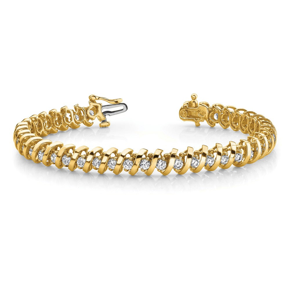 Holds 5 carat 36- Round Diamond Fancy Spiral Tennis Bracelet Mounting - WBC