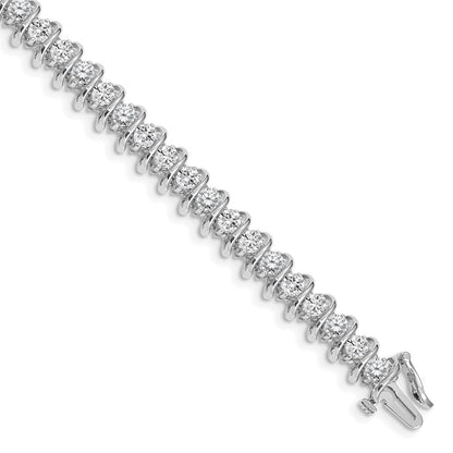 Holds 5 carat 36- Round Diamond Fancy Spiral Tennis Bracelet Mounting - WBC