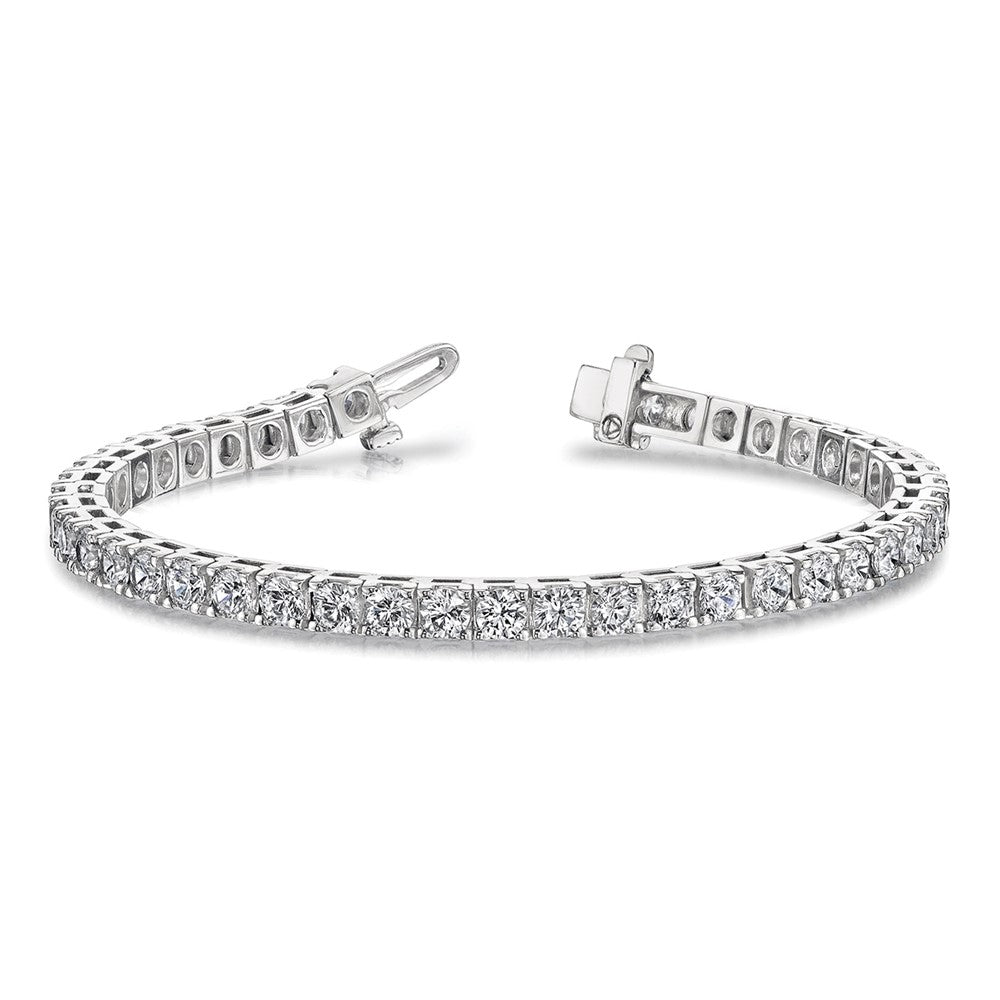 Holds 7.5 carat 42- Round Diamond 4-prong Tennis Bracelet Mounting - WBC