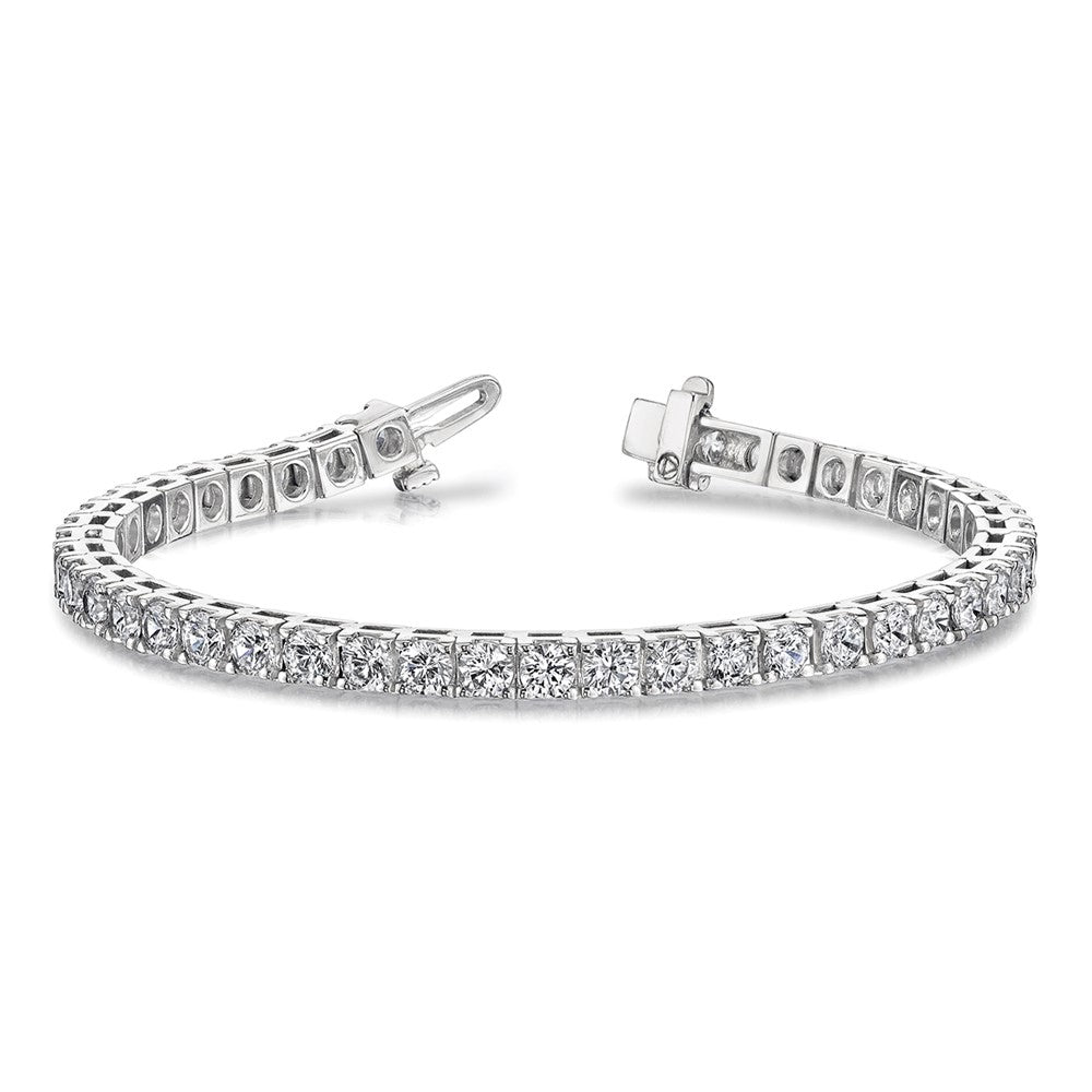 Holds 7.5 carat 42- Round Diamond 4-prong Tennis Bracelet Mounting - WBC