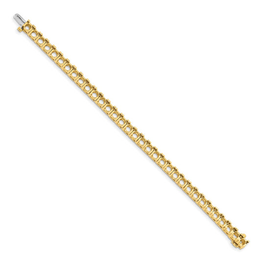 Holds 17 carat 33- Round Diamond 4-prong Tennis Bracelet Mounting - WBC