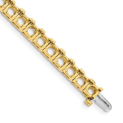 Holds 17 carat 33- Round Diamond 4-prong Tennis Bracelet Mounting - WBC