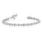 Holds 1/2 carat 11- Round Diamond 4-prong X-design Tennis Bracelet Mounting - WBC