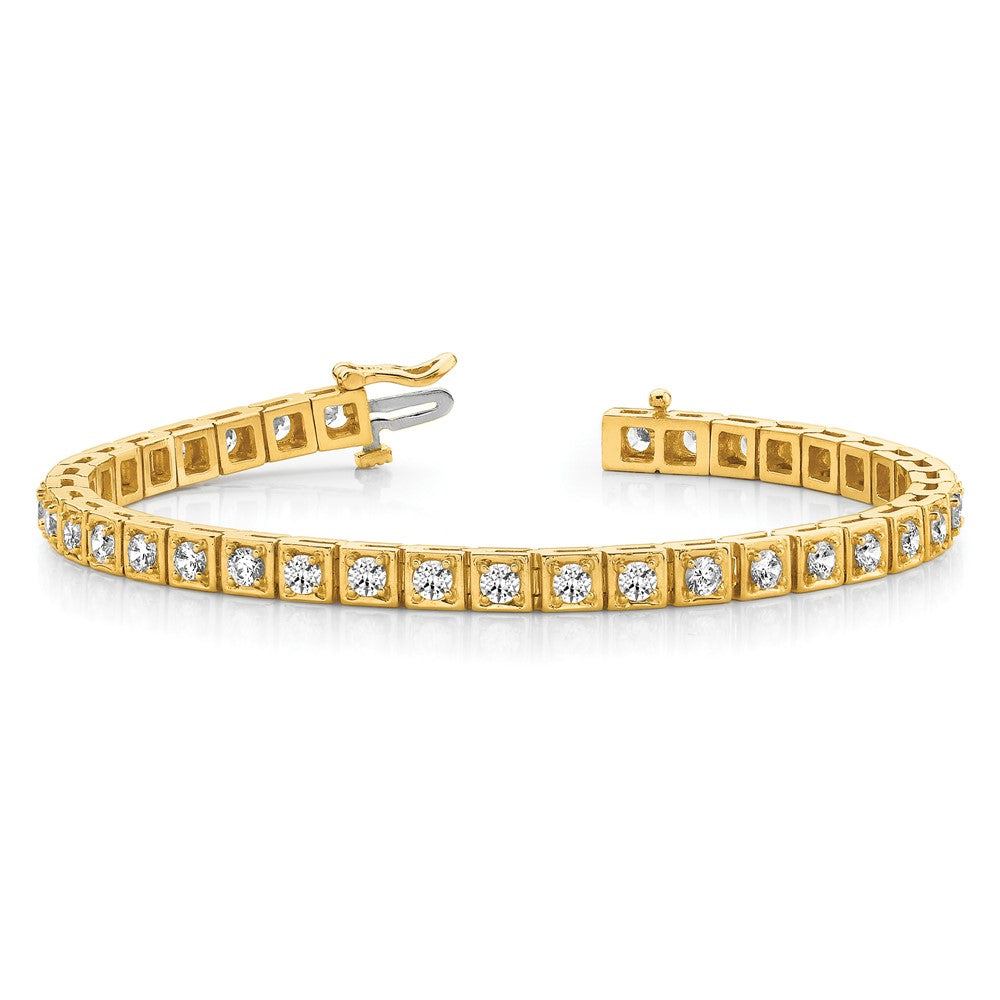 Holds 3.75 carat 37- Round Diamond 4-prong Tennis Bracelet Mounting - WBC