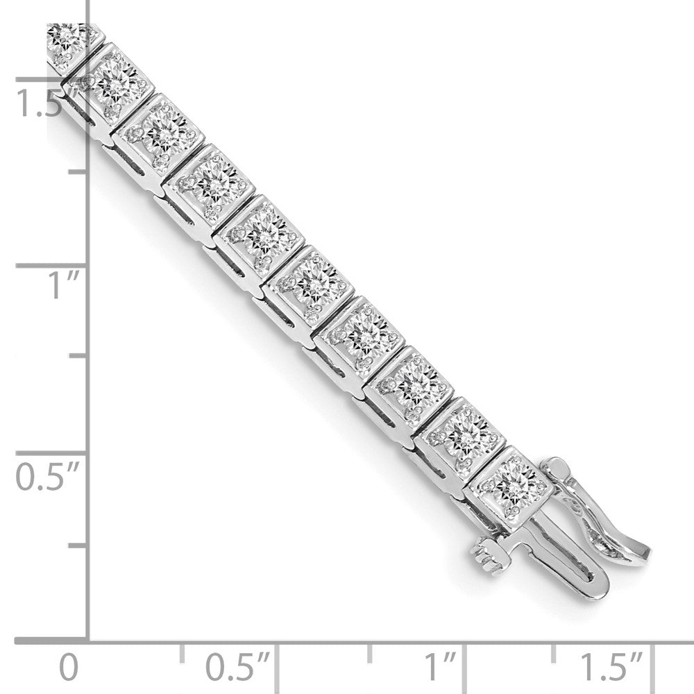 Holds 3.75 carat 37- Round Diamond 4-prong Tennis Bracelet Mounting - WBC