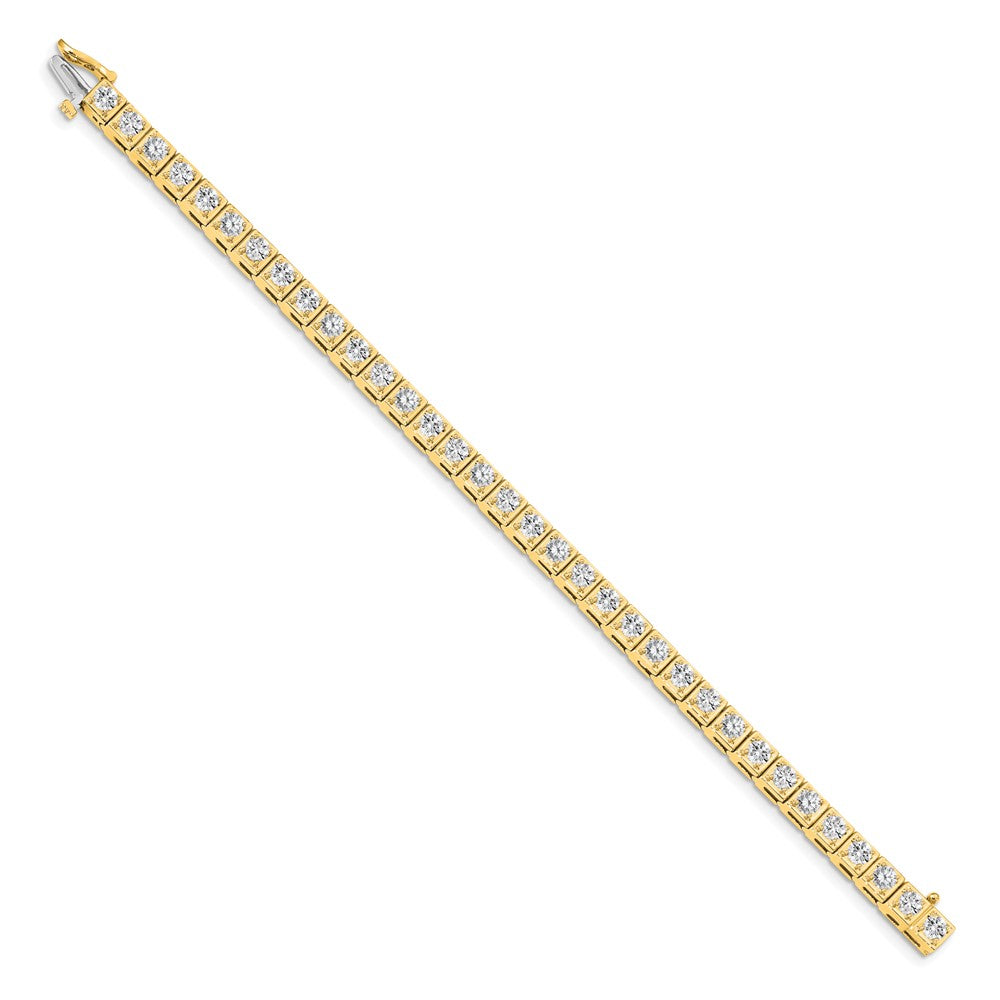 Holds 5.1 carat 34- Round Diamond 4-prong Tennis Bracelet Mounting - WBC