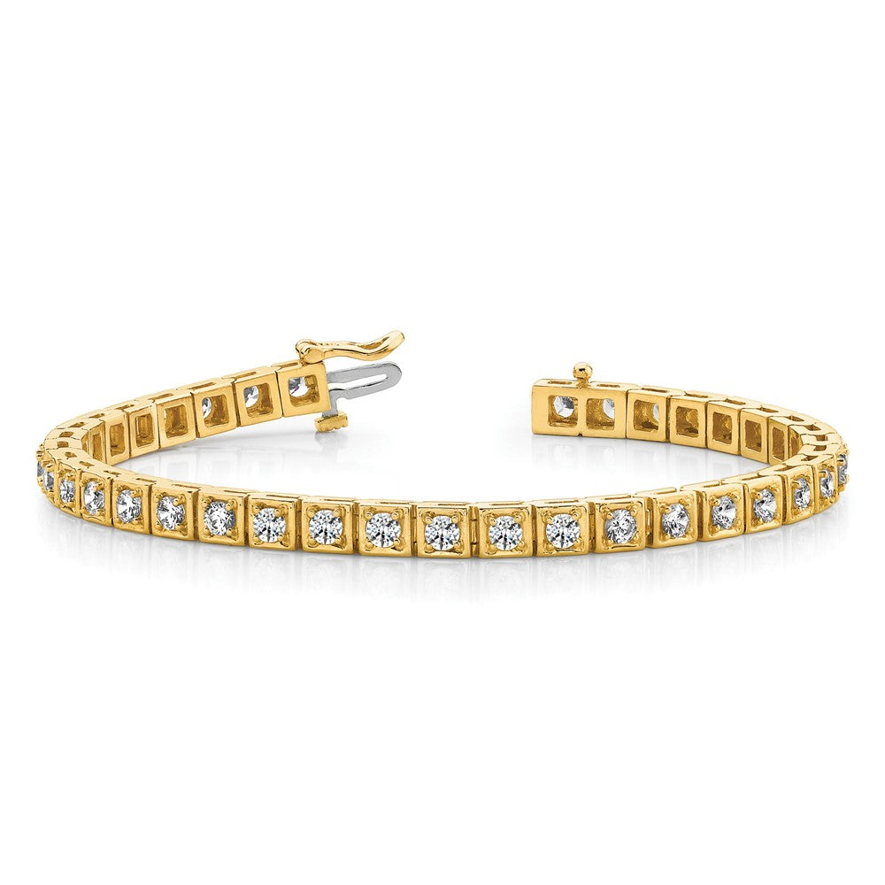 Holds 5.1 carat 34- Round Diamond 4-prong Tennis Bracelet Mounting - WBC