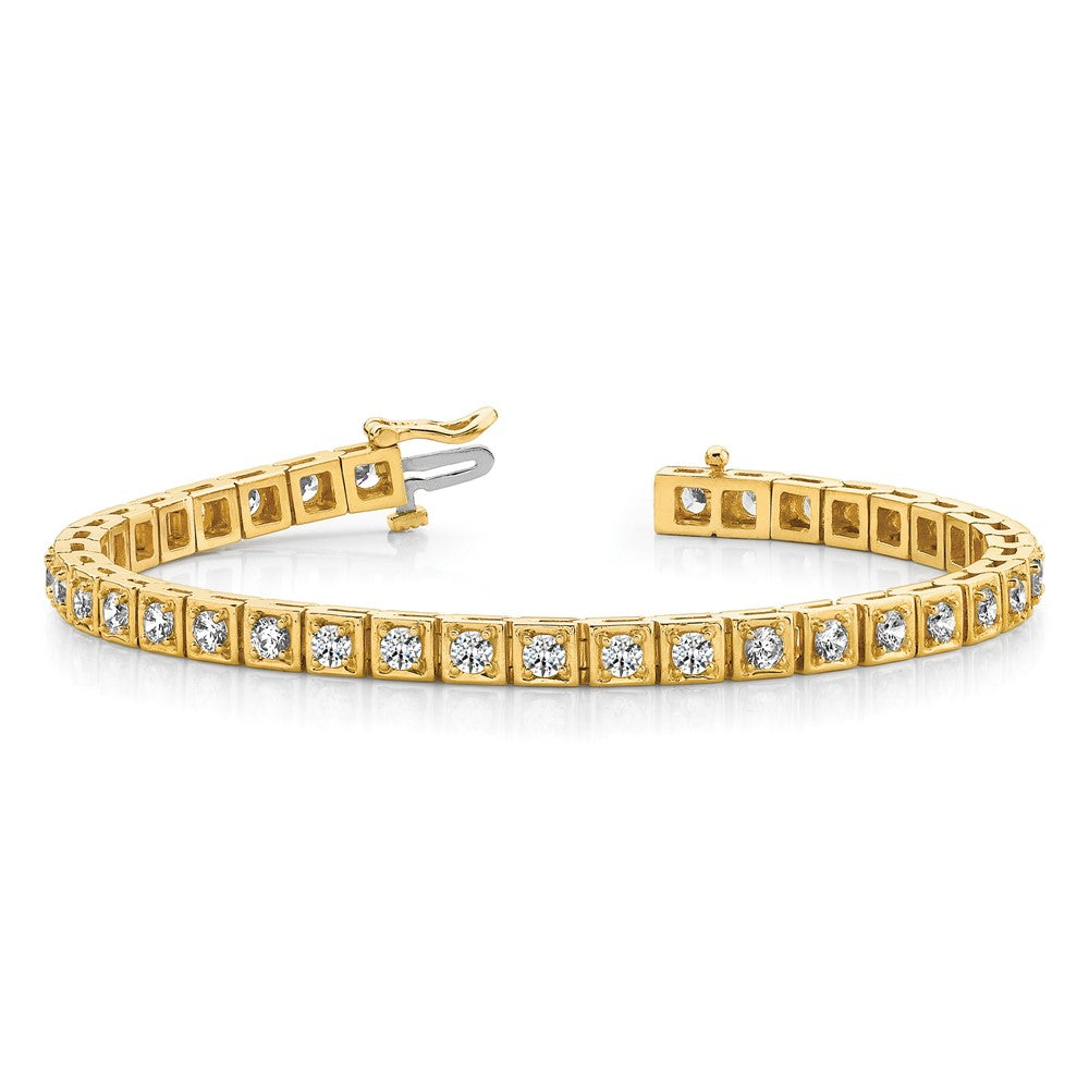Holds 5.1 carat 34- Round Diamond 4-prong Tennis Bracelet Mounting - WBC