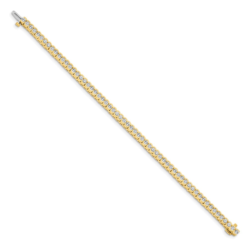 Holds 3.5 carat 60- Round Diamond Half-Bezel Tennis Bracelet Mounting - WBC