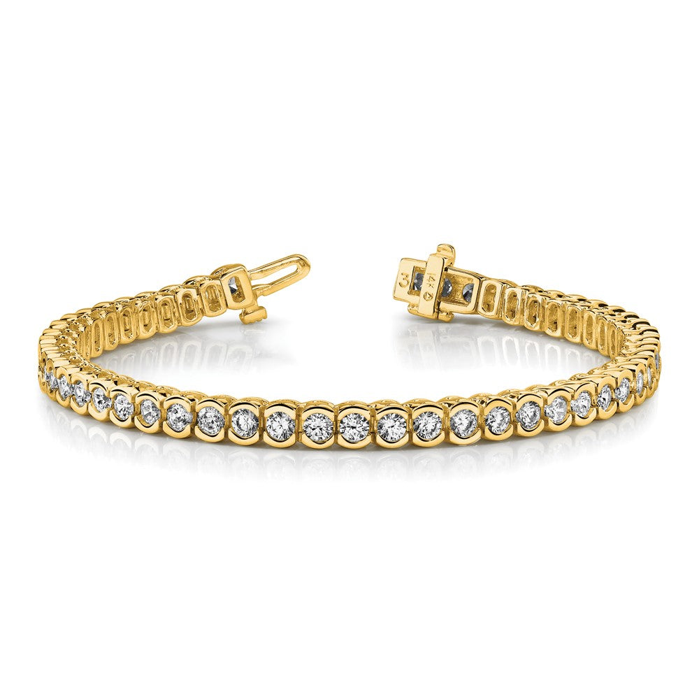 Holds 3.5 carat 60- Round Diamond Half-Bezel Tennis Bracelet Mounting - WBC