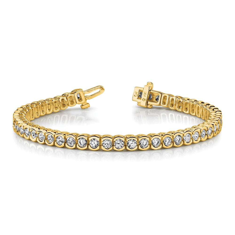 Holds 3.5 carat 60- Round Diamond Half-Bezel Tennis Bracelet Mounting - WBC