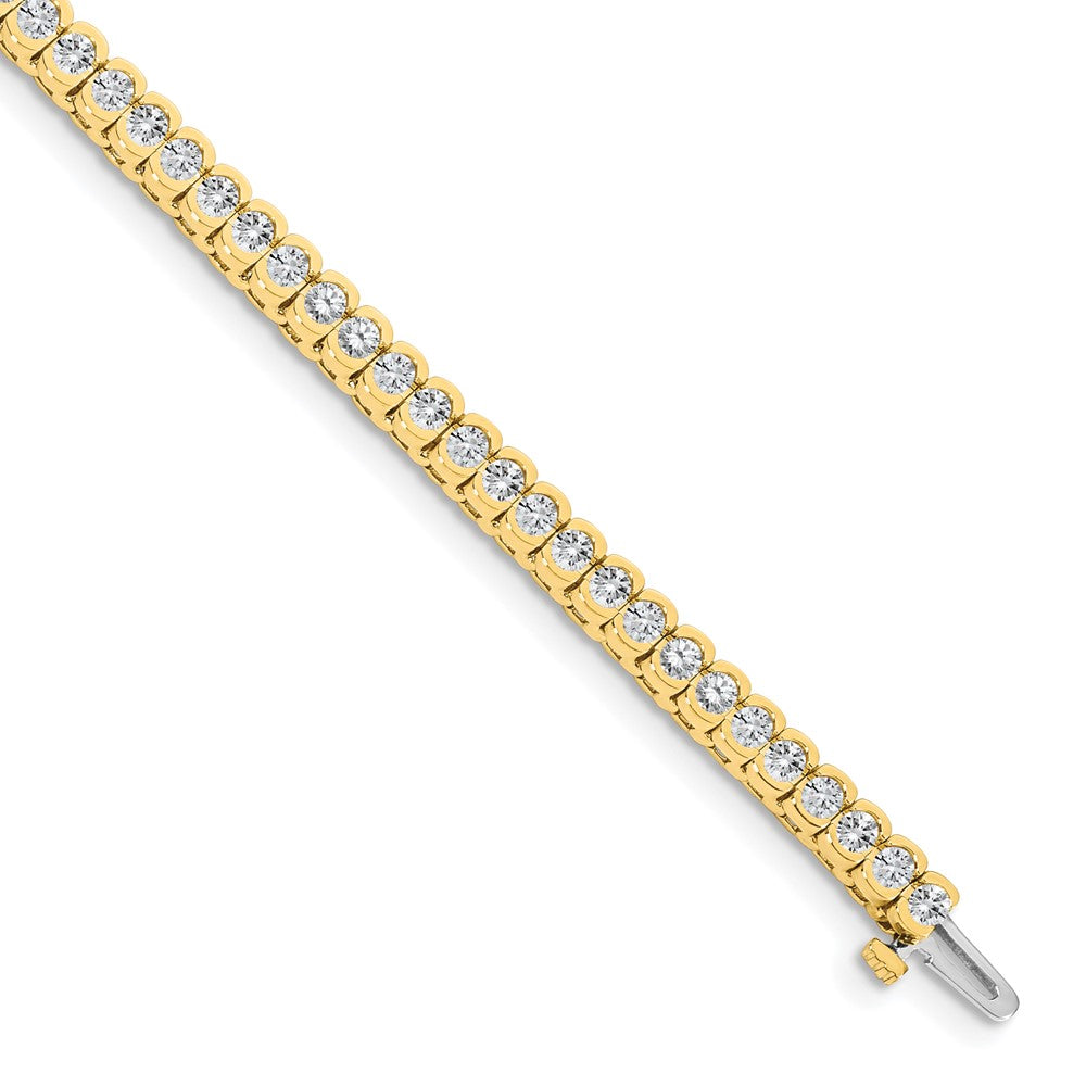 Holds 3.5 carat 60- Round Diamond Half-Bezel Tennis Bracelet Mounting - WBC