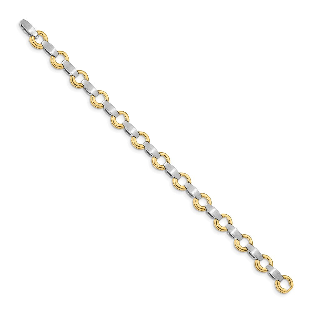 Two-tone Holds 13 Stones up to Satin Curved Bar Add-a-Diamond Bracelet - WBC