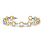 Two-tone Holds 13 Stones up to Satin Curved Bar Add-a-Diamond Bracelet - WBC