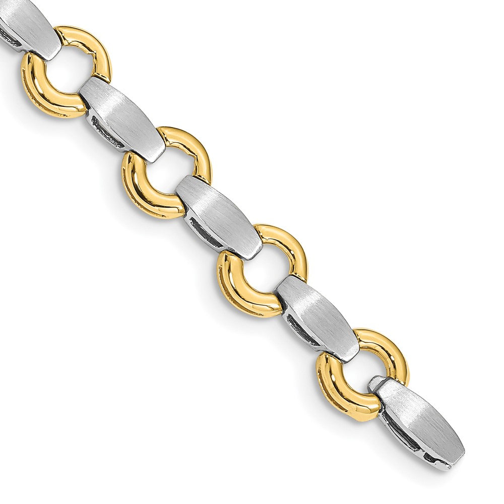 Two-tone Holds 13 Stones up to Satin Curved Bar Add-a-Diamond Bracelet - WBC
