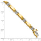 Two-tone Holds 1.87 carat 11- Round Diamond Curved Bar Link Tennis Bracelet Mounting - WBC
