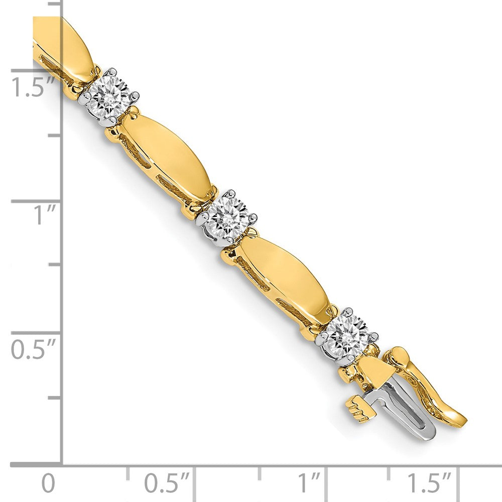 Two-tone Holds 2.75 carat 11- Round Diamond Curved Bar Link Tennis Bracelet Mounting - WBC