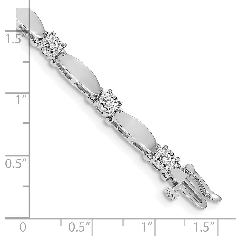 Holds 2.75 carat 11- Round Diamond Curved Bar Link Tennis Bracelet Mounting - WBC