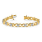 Two-tone Holds 1 carat 14- Round Diamond 4-prong X-design Tennis Bracelet Mounting - WBC
