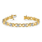 Two-tone Holds 1 carat 14- Round Diamond 4-prong X-design Tennis Bracelet Mounting - WBC